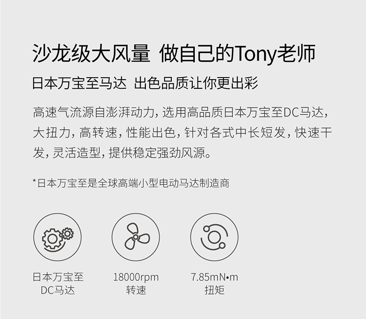 Zhidian salon-grade anion hair dryer