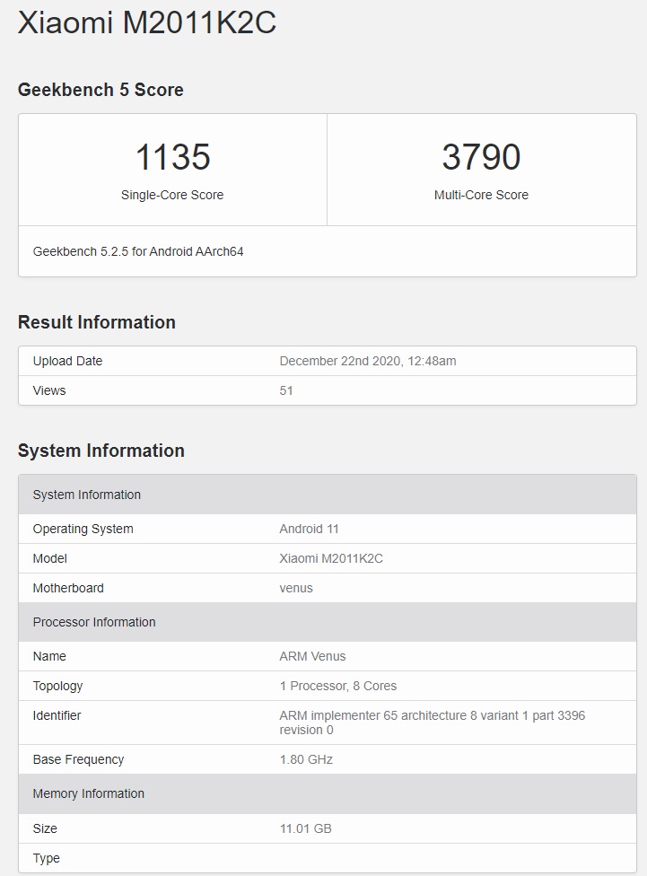 Xiaomi mi 11