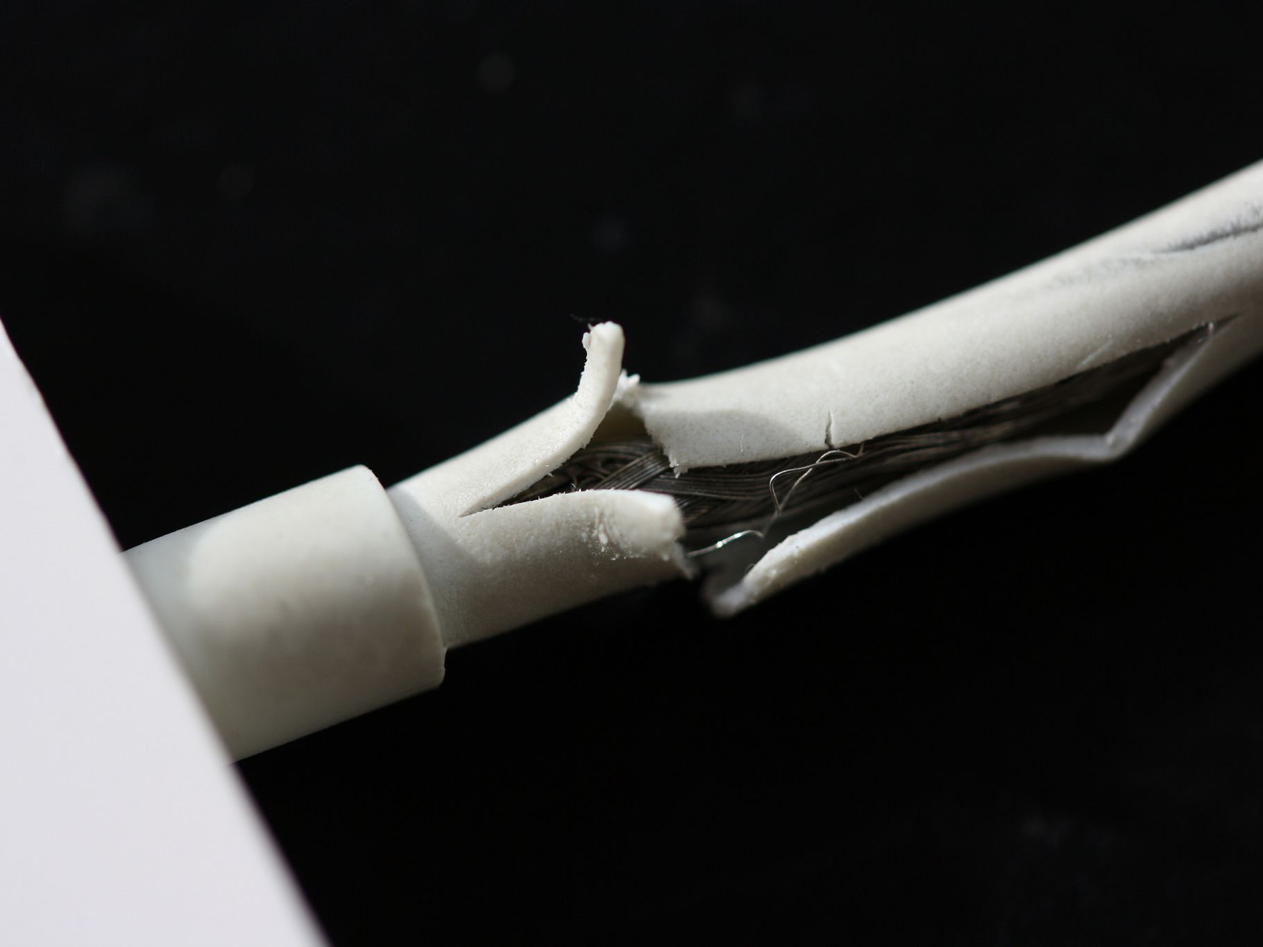 Bent charging cable